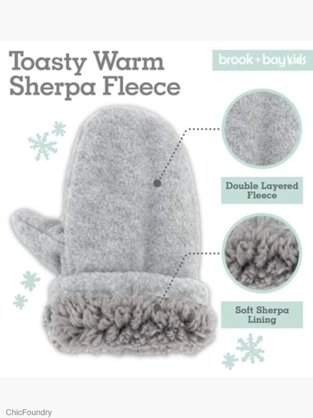 Toddler Fleece Hat & Mittens Set Sherpa Lined Winter